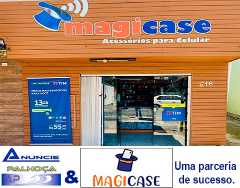 Imagem da fachada principal da empresa Magicase<br />Consertos e acessórios para celulares