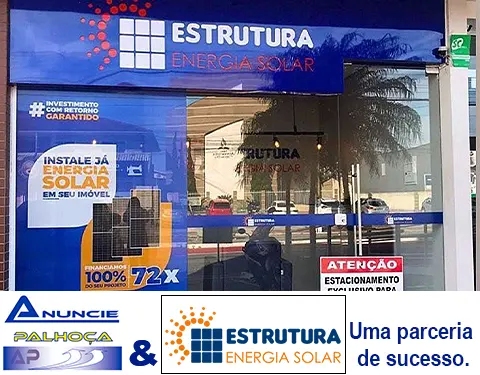 Portal de anúncios Anuncie Palhoça, parceria de sucesso com Estrutura Energia Solar