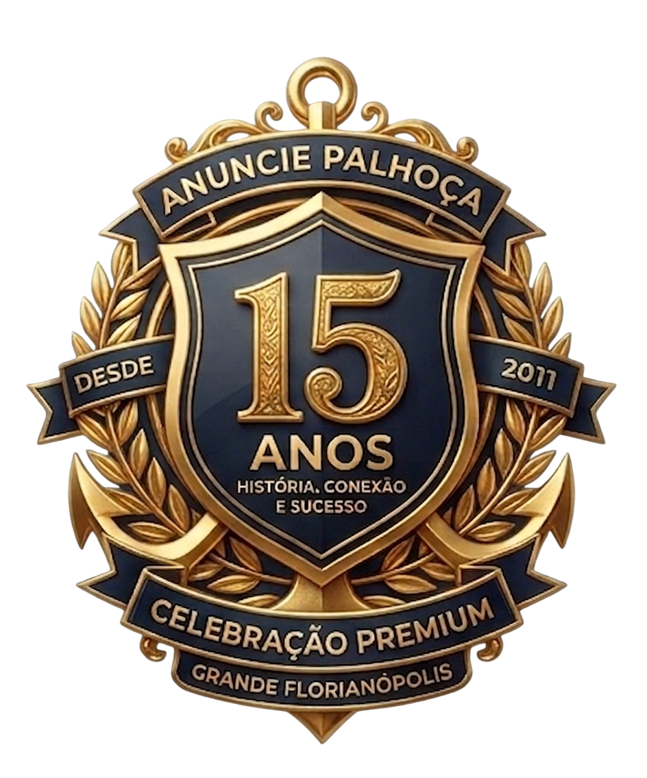 Brasão 15 Anos de História Anuncie Palhoça
